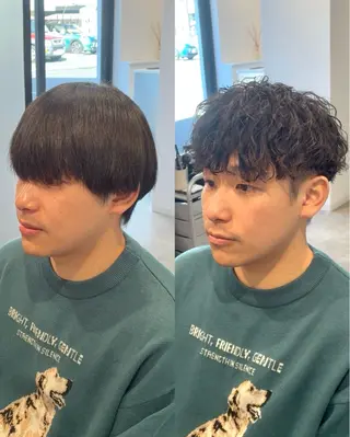 パーマ メンズ リベイルけんた モデル募集のヘアスタイル