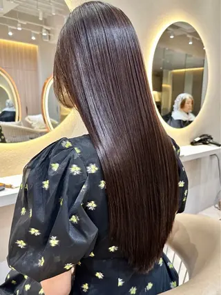 ミディアム ❤️縮毛矯正❤️ 髪質改善❤️平野実花のヘアスタイル