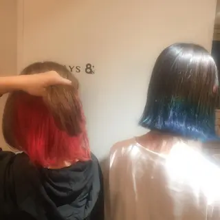 カラー ホワイト&レイヤーカ ットエクステ長畠俊輔のヘアスタイル