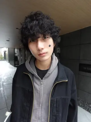 ショート メンズ パーマ カラー CEINEloq 学芸大学のヘアスタイル