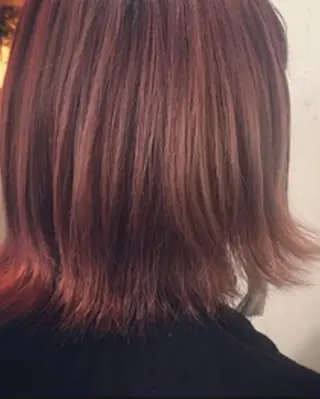 ロング カラー パーマ 大阪レミーエクステ チビ編み込みのヘアスタイル