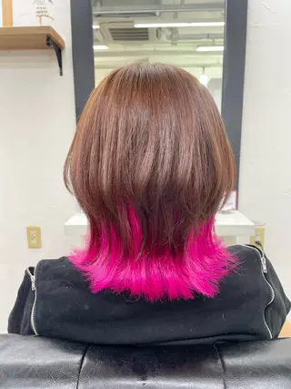 ミディアム カラー 青木 優歩のヘアスタイル