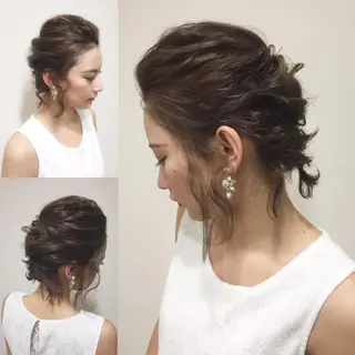 ショート ミディアム ヘアアレンジ エクステ/レイヤー 落合/心斎橋のヘアスタイル
