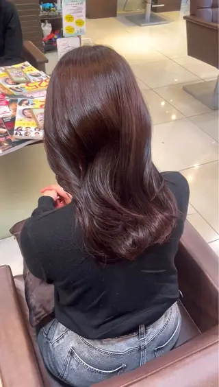 セミロング カラー 🤎韓国ヘア ベージュ まゆか🤎のヘアスタイル