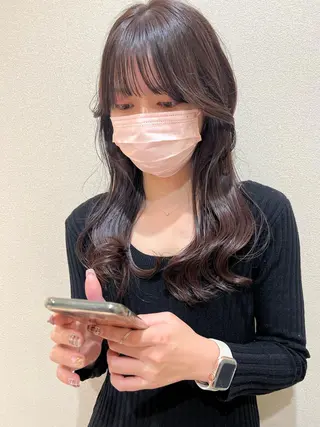 セミロング カラー 外国人対応 佐久間のヘアスタイル