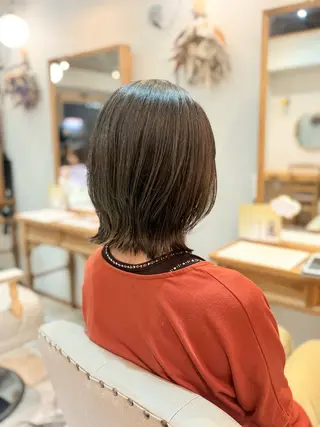 ミディアム ゆとり 茨木/ショートボブのヘアスタイル