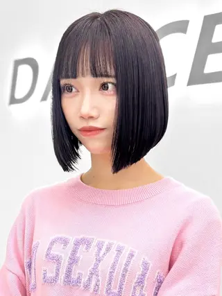 ショート カラー ヘアアレンジ 縮毛矯正🤍 盛れるボブ/ひかりのヘアスタイル