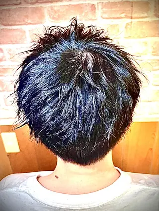 ショート カラー パーマ メンズ men's特化　石井 貴章のヘアスタイル
