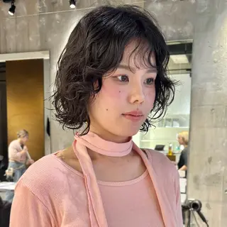 ショート カラー パーマ mina🪐立川駅/ 無料ショートカットのヘアスタイル