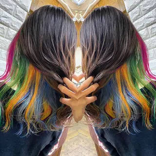 セミロング カラー IwAsh大和駅前店 河野亜里香のヘアスタイル