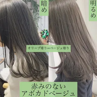 ロング カラー マツエク・マツパ ハイトーンボブ 前田 表参道　グレージュのヘアスタイル