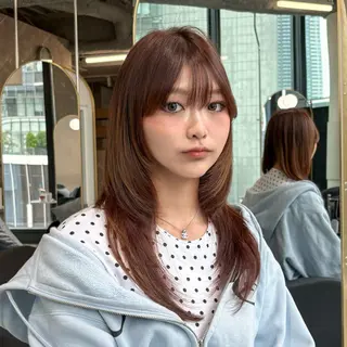 セミロング 梅田/艶カラー×韓国 レイヤーcoco🩰のヘアスタイル