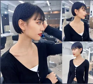 ショート カラー パーマ レイヤーカット⭐️ ハッシュカット特化のヘアスタイル