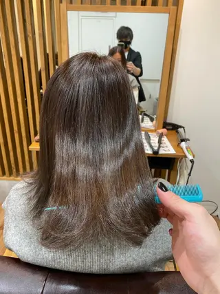 ミディアム カラー 髪質改善&縮毛矯正 カット/soyaのヘアスタイル