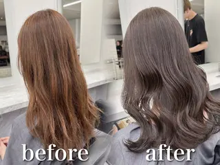 ロング カラー ブリーチ縮毛矯正加藤 韓国ヘア🫧のヘアスタイル