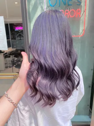 ロング カラー ヘアアレンジ メンズ キッズ ブリーチの髪様 MASATOのヘアスタイル