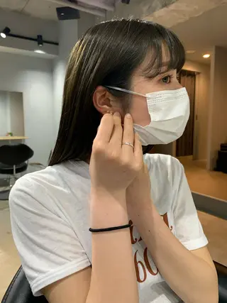 セミロング カラー ボブパーマコテ巻き風 パーマNo1深江秀平のヘアスタイル