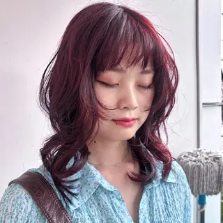 ミディアム カラー 艶カラー🫧 猿渡 響のヘアスタイル