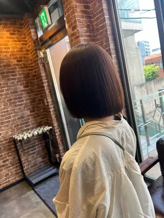 ミディアム 髪質改善縮毛矯正/ ブリーチ/中尾のヘアスタイル