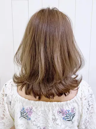 ミディアム カラー パーマ ヘアアレンジ ITbyALBUM 中野店のヘアスタイル