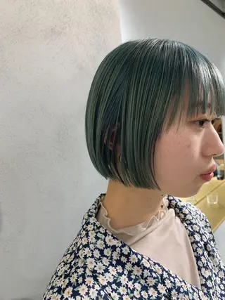 セミロング カラー ボブパーマコテ巻き風 パーマNo1深江秀平のヘアスタイル