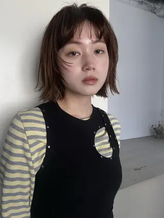 ミディアム カラー パーマ CEINE OURのヘアスタイル