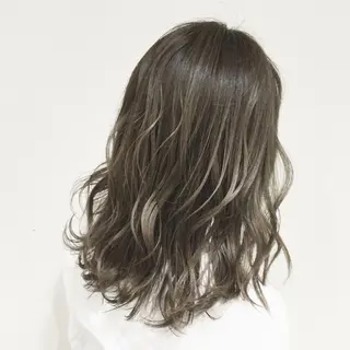 ミディアム カラー 髪質改善カラー韓国風 レイヤーtudaのヘアスタイル