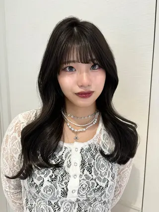 セミロング カラー 韓国風ヘア🎀 Kurumiのヘアスタイル