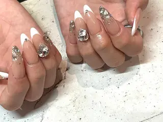ネイル 韓国/ワンホン/長さ 出しつけ放題🎀のネイルデザイン