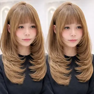 ロング カラー ヘアアレンジ 巻きラク♡レイヤー 🦢こころのヘアスタイル