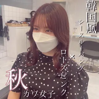 ミディアム 顔周りレイヤー/新宿 /モテ艶カラー/航介のヘアスタイル