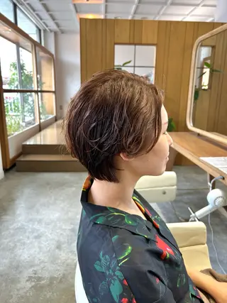 ショート カラー パーマ 佐藤 悠生 メンズパーマ.カットのヘアスタイル