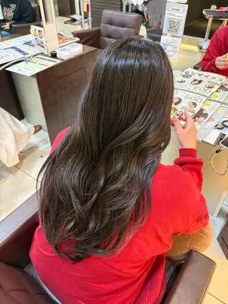 セミロング カラー 🤎韓国ヘア ベージュ まゆか🤎のヘアスタイル