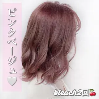 ミディアム カラー ヘアアレンジ 💕上野美容師☁ ブリーチ💖サワのヘアスタイル