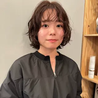 ショート パーマ 🌿レイヤーボブ/パ ーマ🌿 木梨健太のヘアスタイル