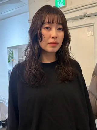 セミロング カラー パーマ *UNU* RICOのヘアスタイル