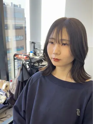 セミロング 韓国ヘア🇰🇷 スズキのヘアスタイル