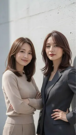 セミロング 石沢 知康のヘアスタイル