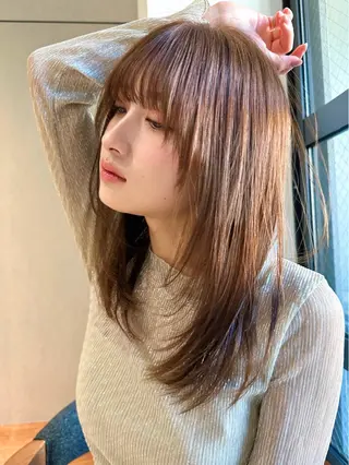 ミディアム カラー パーマ kazuki【顔周り ×レイヤーカット】のヘアスタイル