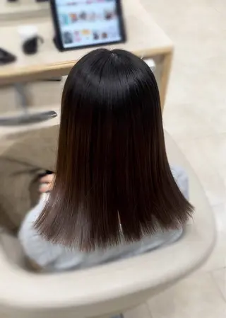 ロング シャドウパーマ／骨格 矯正カット　トモキのヘアスタイル