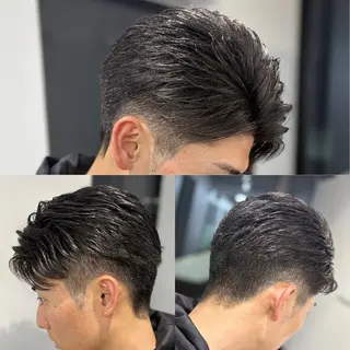 ショート パーマ メンズ メンズカットフェード パーマ/前山竜貴のヘアスタイル