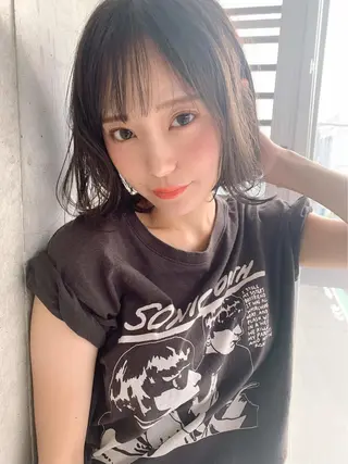 ミディアム カラー パーマ ヘアアレンジ メンズ キッズ ネイル マツエク・マツパ 韓国/トレンド レイヤー【101】のヘアスタイル