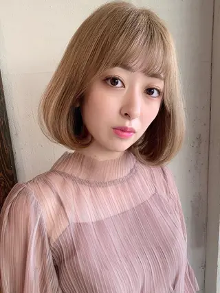 ミディアム カラー 透明感カラー✂︎ /縮毛矯正/YUKAのヘアスタイル