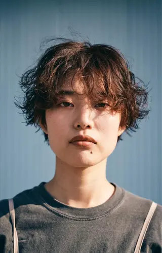 ショート パーマ 栗栖 颯のヘアスタイル