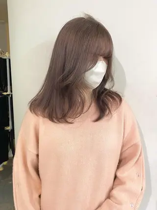 カラー mizuki/ピンク ベージュ.レイヤーのヘアスタイル