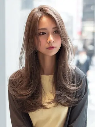 ロング カラー 韓国×艶ハイトーンが かわいい✨️リオ🍒のヘアスタイル