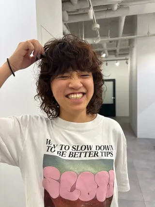 ミディアム パーマ ハードパーマ Rico💜のヘアスタイル