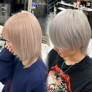 ショート カラー 🫧💞ハイトーン 瀧田 菜々花🦄🫧のヘアスタイル