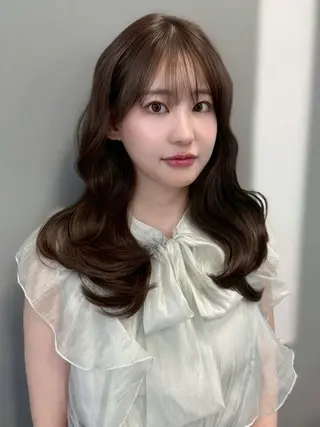 カラー セミロング 盛れ🎀韓国ヘア 美艶🇰🇷なるみのヘアスタイル