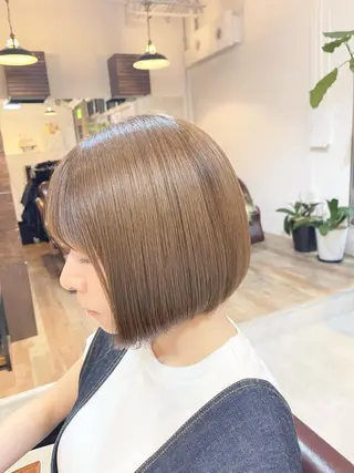 ミディアム カラー 髪質改善で 憧れの潤艶美髪にのヘアスタイル